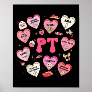 PT-therapeut Fysiotherapie Valentijnsdag Hart Poster