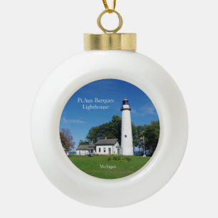 Pt. vuurtoren van Aux Barques Keramische Bal Ornament