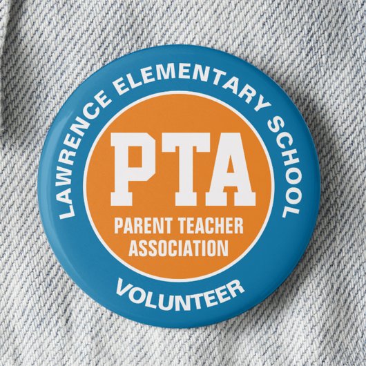 PTA Parent Teacher Association Pin Buttonnen Ronde Button 5,7 Cm