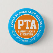PTA Parent Teacher Association Pin Ronde Button 5,7 Cm (Voorkant)