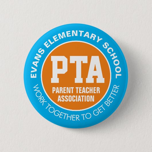 PTA Parent Teacher Association Pin Ronde Button 5,7 Cm (Voorkant)