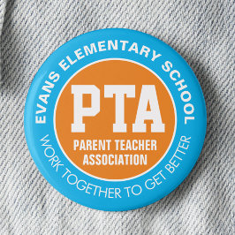 PTA Parent Teacher Association Pin Ronde Button 5,7 Cm