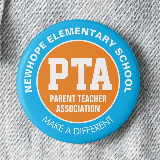 PTA Parent Teacher Association Pin Ronde Button 5,7 Cm
