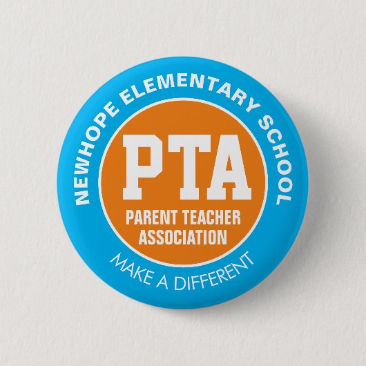 PTA Parent Teacher Association Pin Ronde Button 5,7 Cm (Voorkant)