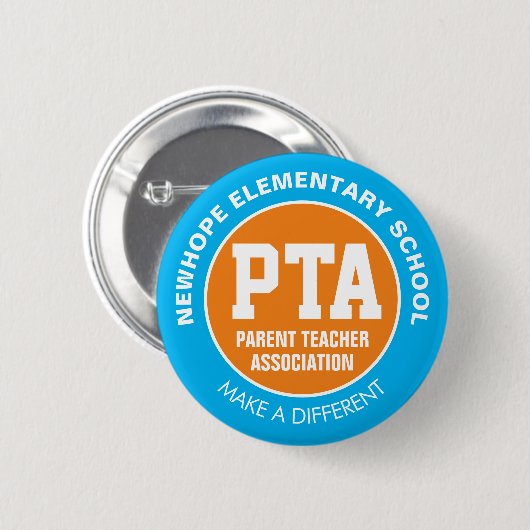PTA Parent Teacher Association Pin Ronde Button 5,7 Cm (Voorkant /achterkant)