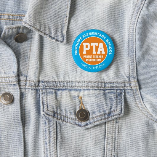 PTA Parent Teacher Association Pin Ronde Button 5,7 Cm (In situ)
