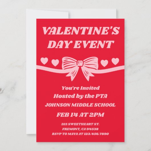 PTA Valentine’s Day Event Kaart (Voorkant)