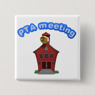 PTA Vergadering op School Vierkante Button 5,1 Cm