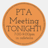 PTA-vergadering vanavond Stickers (Voorkant)