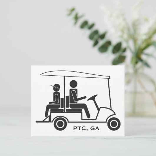 PTC GA Golf Cart Familie Briefkaart (Staand voorkant)