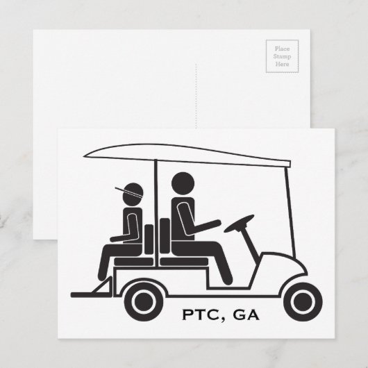 PTC GA Golf Cart Familie Briefkaart (Voorkant / Achterkant)