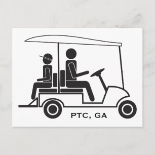 PTC GA Golf Cart Familie Briefkaart