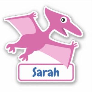 Pteranodon Cartoon Dinosaurus Kinderen Naam Sticke Sticker