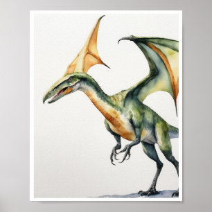 Pteranodon Dinosaur Waterverf WallArt HomeDecor Poster