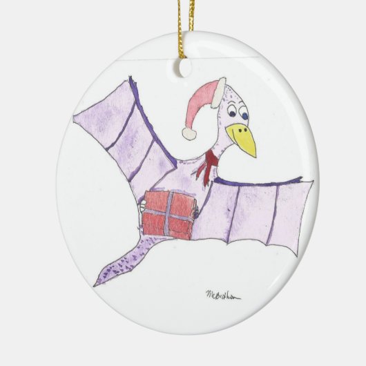 Pteranodon kerstversiering keramisch ornament (Links)