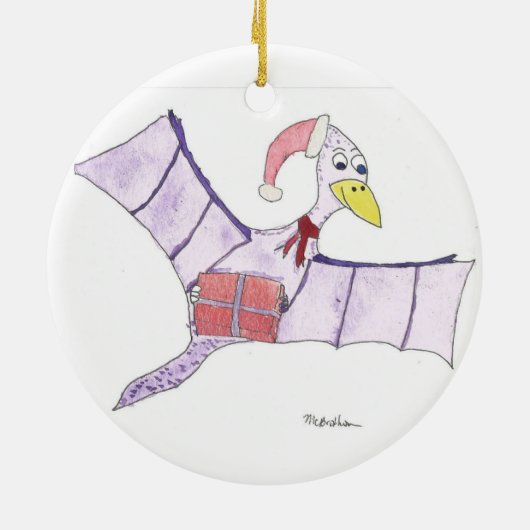 Pteranodon kerstversiering keramisch ornament (Achterkant)