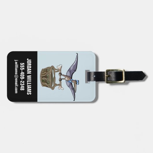 Pteranodon met een mandje bagagelabel (Voorkant horizontaal)