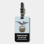 Pteranodon met een mandje bagagelabel (Voorkant verticaal)