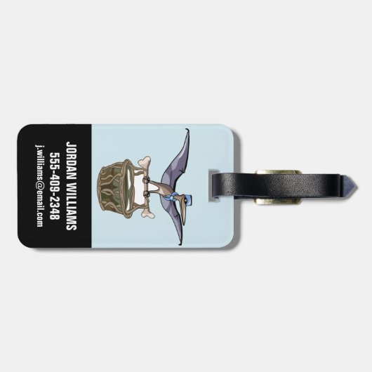 Pteranodon met een mandje bagagelabel (Achterkant horizontaal)