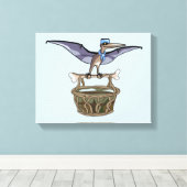 Pteranodon met een mandje canvas afdruk (Insitu (Houten vloer))