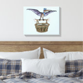 Pteranodon met een mandje canvas afdruk (Insitu (Slaapkamer))