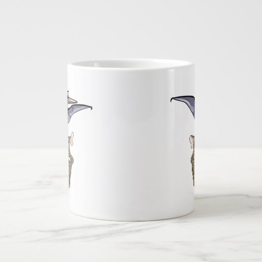 Pteranodon met een mandje grote koffiekop (Voorkant)