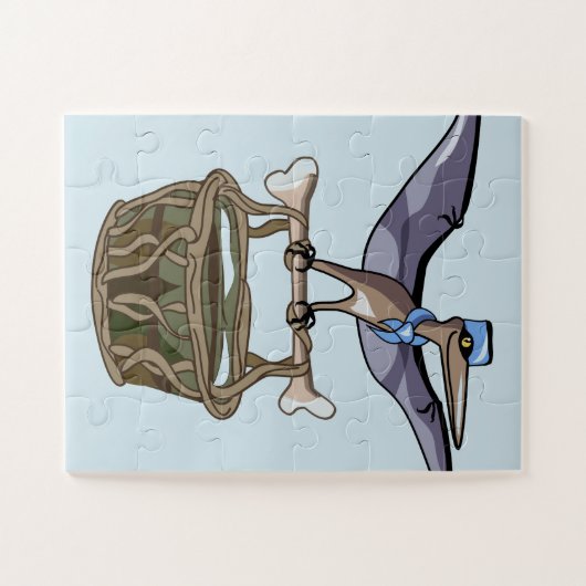 Pteranodon met een mandje legpuzzel (Horizontaal)