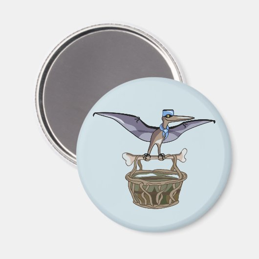 Pteranodon met een mandje magneet (Voorkant / Achterkant)