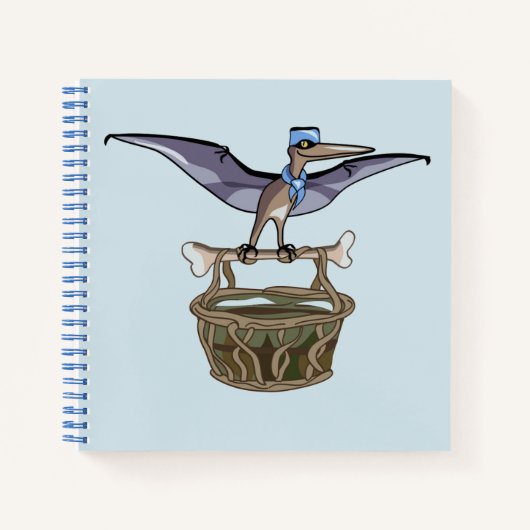 Pteranodon met een mandje notitieboek (Voorkant)