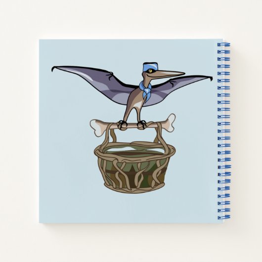 Pteranodon met een mandje notitieboek (Achterkant)