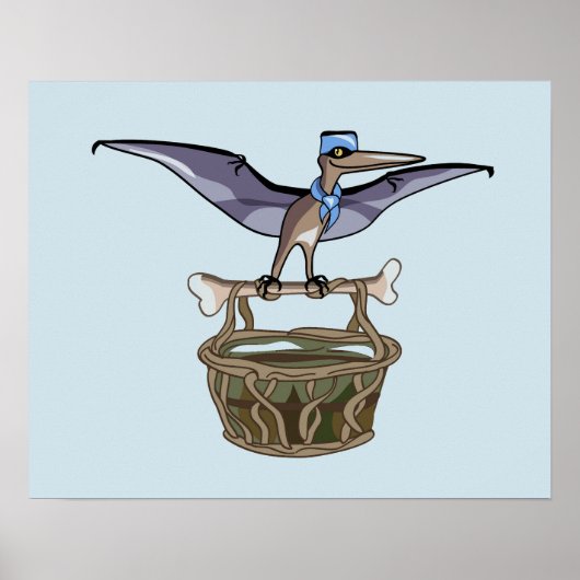 Pteranodon met een mandje poster (Voorkant)