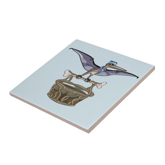Pteranodon met een mandje tegeltje (Zijkant)