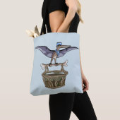 Pteranodon met een mandje tote bag (Dichtbij)