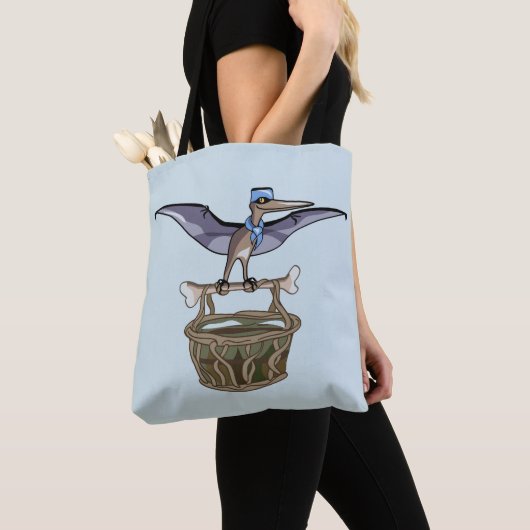 Pteranodon met een mandje tote bag (Dichtbij)