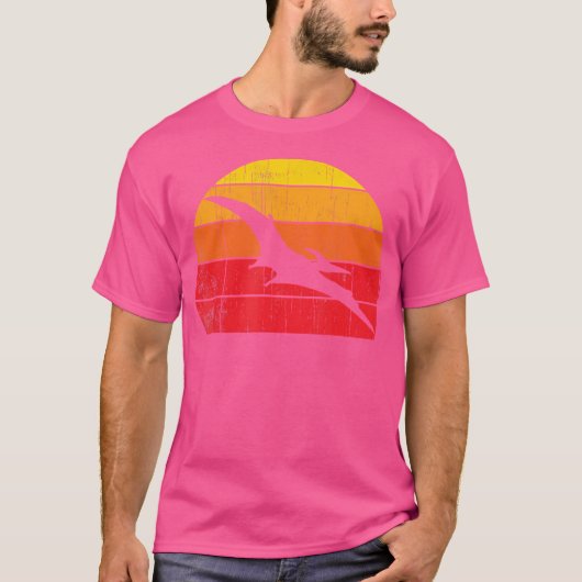 Pteranodon  Retro Sunset Gift voor Dinosaurus T-shirt (Voorkant)