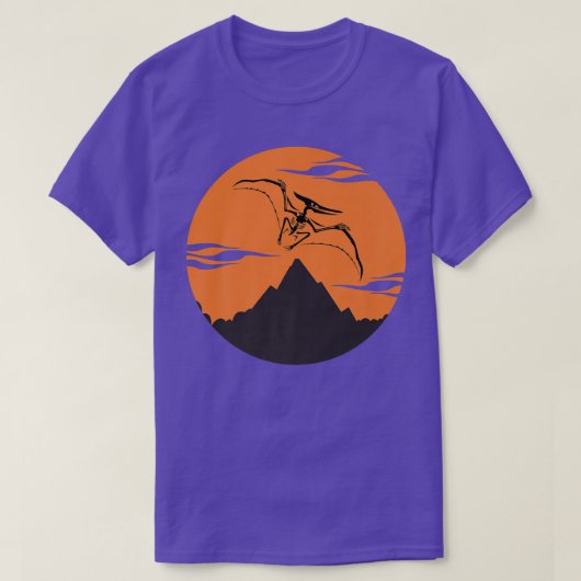 Pteranodon skelet met kleurrijke achtergrondvormge t-shirt (Design voorkant)