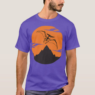 Pteranodon skelet met kleurrijke achtergrondvormge t-shirt