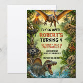 Pterdactyl Dinosaur Verjaardagsfeestje Kaart (Voorkant / Achterkant)