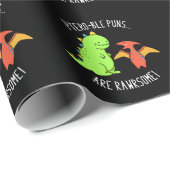 Ptero-ble Puns zijn rauwe dinosaur pun Dark BG Cadeaupapier (Rol Hoek)
