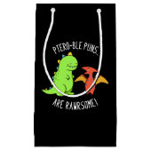Ptero-ble Puns zijn rauwe dinosaur pun Dark BG Klein Cadeauzakje (Voorkant)