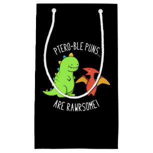 Ptero-ble Puns zijn rauwe dinosaur pun Dark BG Klein Cadeauzakje