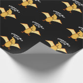 Pterobly Schattige Funny Pterodactyl Pun Dark BG Cadeaupapier (Hoek)