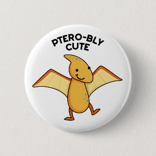 Pterobly Schattigee Grappige Dinosaurus Pterodacty Ronde Button 5,7 Cm