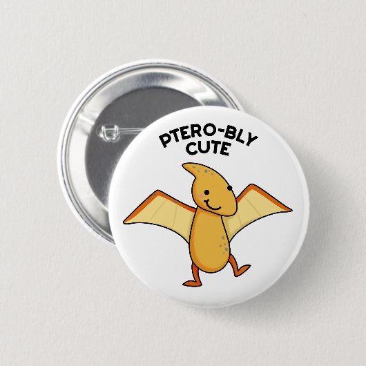 Pterobly Schattigee Grappige Dinosaurus Pterodacty Ronde Button 5,7 Cm (Voorkant /achterkant)