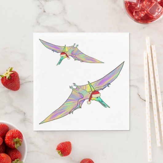 Pterodactyl Colorful Xmas Dinosaur Funny Festive Servet (Insitu)