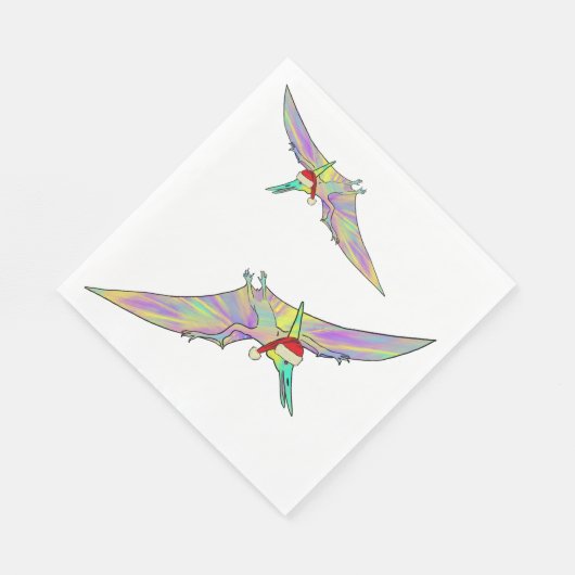 Pterodactyl Colorful Xmas Dinosaur Funny Festive Servet (Hoek)