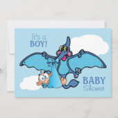 Pterodactyl Dinosaur Het is een Baby shower van ee Kaart (Voorkant)