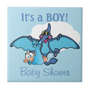 Pterodactyl Dinosaur Het is een Baby shower van ee Tegeltje