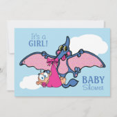 Pterodactyl Dinosaur Het is een meisje Baby shower Kaart (Voorkant)