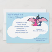 Pterodactyl Dinosaur Het is een meisje Baby shower Kaart (Achterkant)